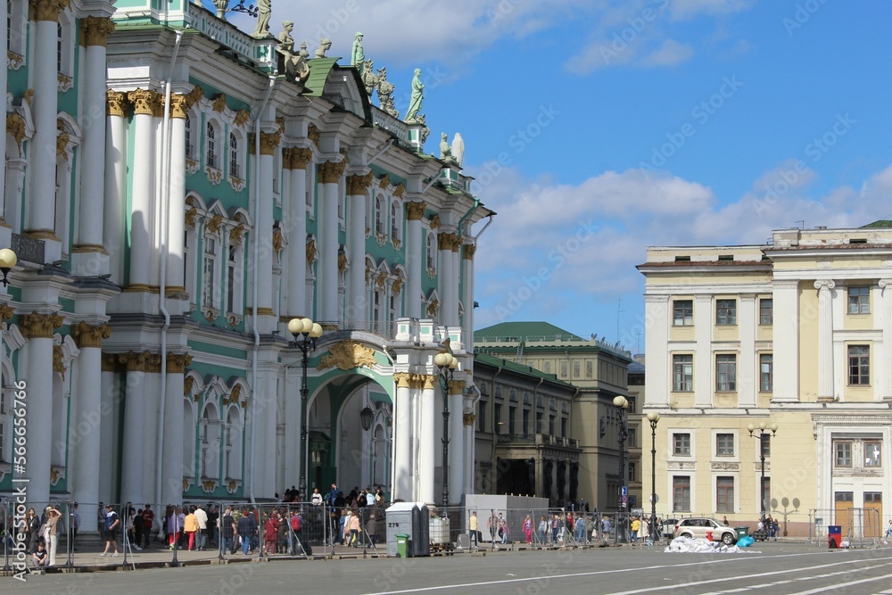 Hermitage museum - Winter Palace building on Palace Square in St. Petersburg