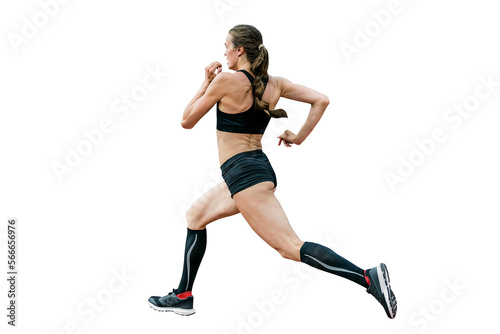 female athlete runner run isolated