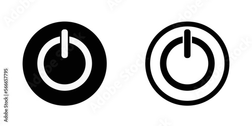 black and white power buttons vector