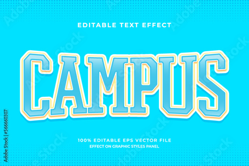decorative campus editable text effect vector design