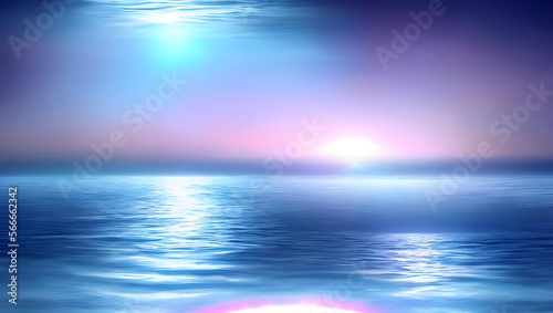 幻想的な　水　水面　海　水平線　ファンタジー　カラフル © sunafe