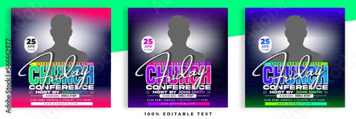 Church conference flyer social media post web banner