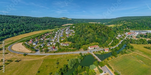 Das Taubertal bei Gamburg, idyllisches Flusstal in Tauberfranken photo