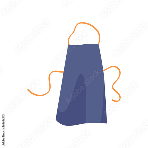 Blue apron for kitchen vector illustration. Cartoon drawing of item for cooking isolated on white background. Kitchenware, household concept