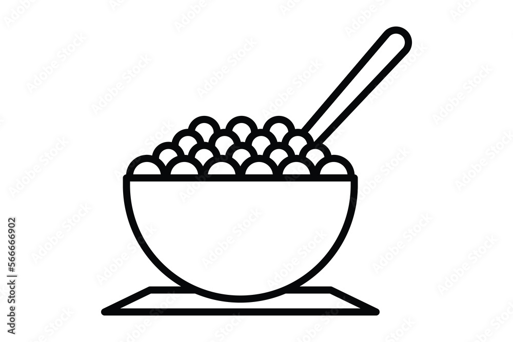 Breakfast icon illustration. cereals icon. Line icon style. Simple vector design editable Breakfast icon illustration. cereals icon. Line icon style. Simple vector design editable