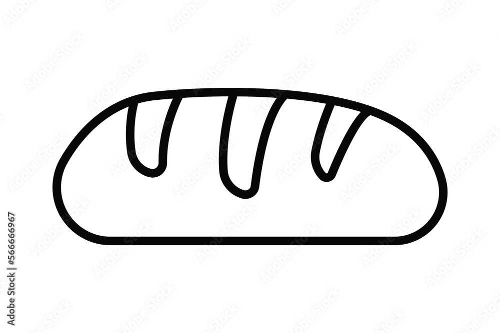 Breakfast icon illustration. Bread icon. Line icon style. Simple vector design editable