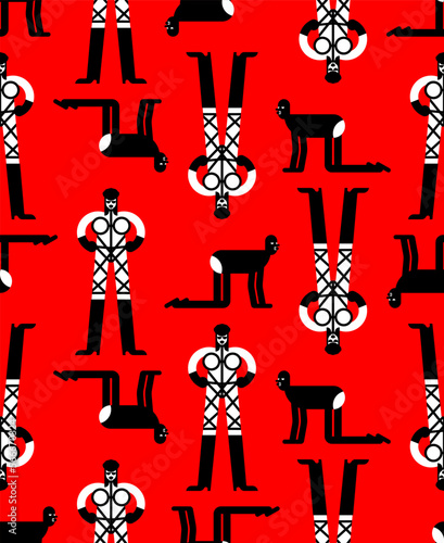 BDSM mistress and slave pattern seamless. Sex games background. Dominance and submission texture