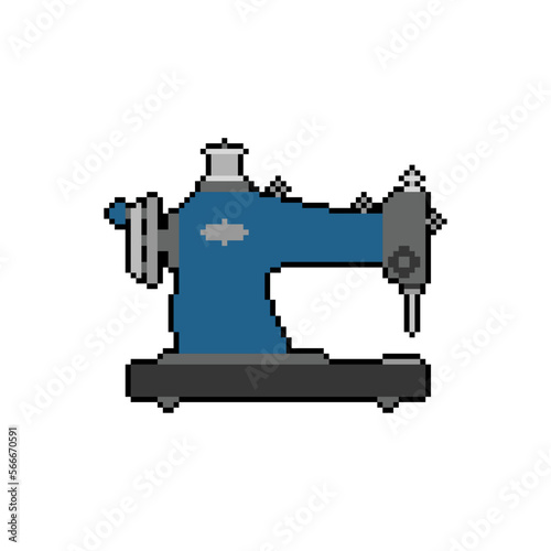 pixel art Retro sewing machine 8 bit. pixelated Vector illustration