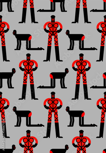 BDSM mistress and slave pattern seamless. Sex games background. Dominance and submission texture