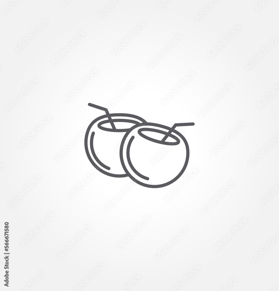 coconut icon vector illustration logo template for many purpose. Isolated on white background.