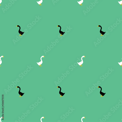 Goose pattern seamless. farm bird background. Baby fabric texture