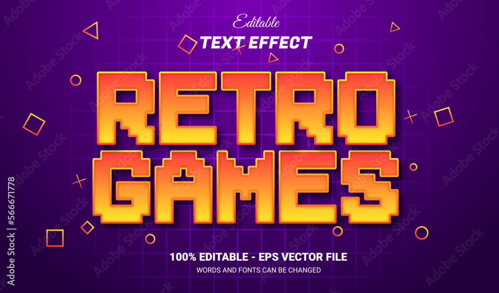 Retro Gamest pixel editable text effect