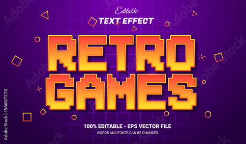 Retro Gamest pixel editable text effect