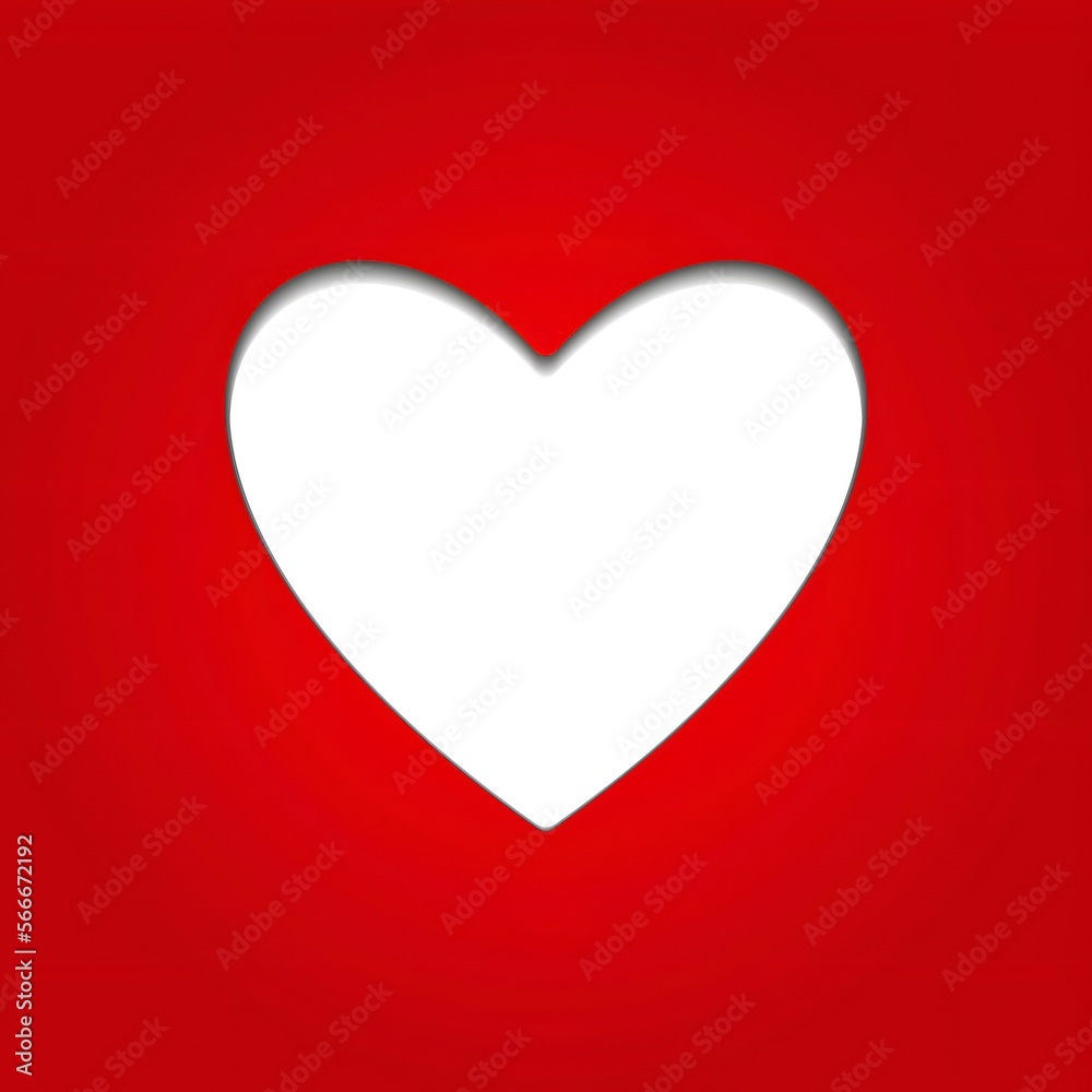 Love, White Heart with Red Background, for Valentine, Birthday, Wedding, Anniversary, Mother’s Day, High resolution and high quality image