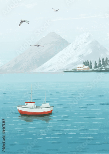Nordic Landscape Illustration