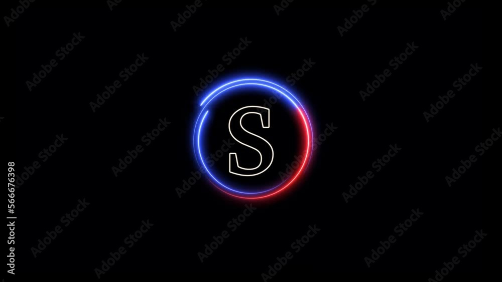 abstract glowing neon object circle letter font up and down on , energy tang 3d shiny black background abstract glowing neon object circle letter font up and down on , energy tang 3d shiny black background