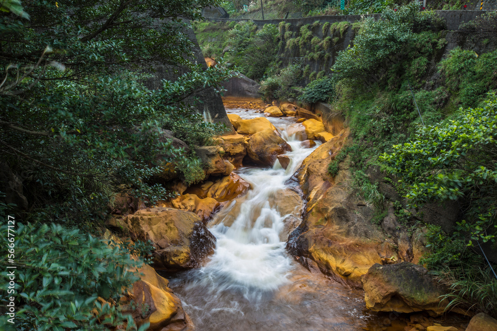 Golden Waterfall in Jinguashi, Taiwan Golden Waterfall in Jinguashi, Taiwan