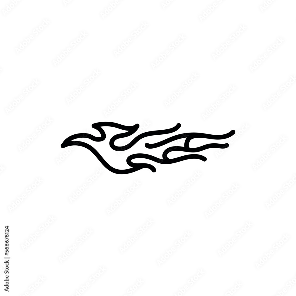 Fire abstraction black line icon. Pictogram for web page Fire abstraction black line icon. Pictogram for web page