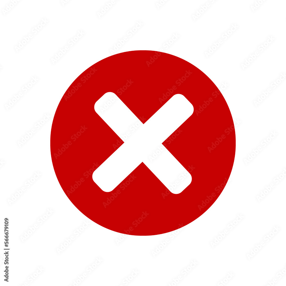 Red cross icon isolated on white background. No icon. Reject icon. Deny icon. Wrong. False. Discard symbol Red cross icon isolated on white background. No icon. Reject icon. Deny icon. Wrong. False. Discard symbol