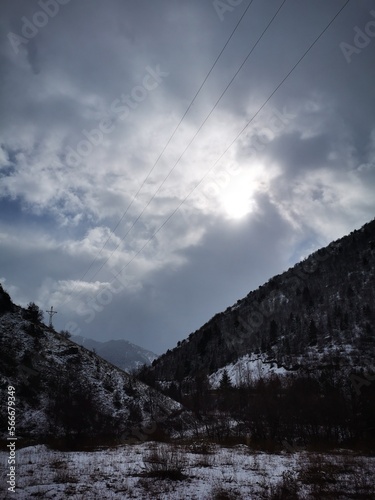 clouds in the mountains