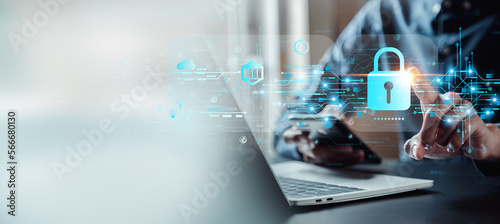 User authentication system with username and password, cybersecurity concept,global network security technology, business people protect personal information. cybersecurity concept.	