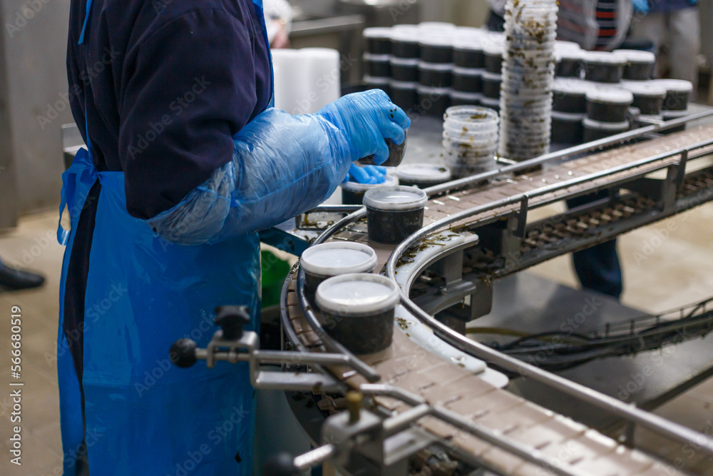Special equipment for seaweed packaging at factory. Special equipment for seaweed packaging at factory.