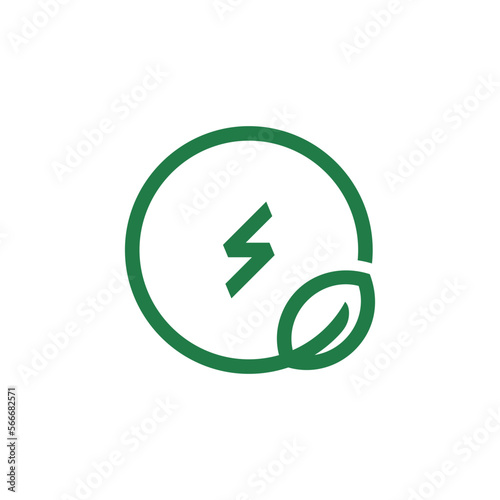 Renewable green energy icon isolated on white background