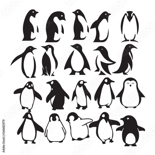 Penguin group silhouette