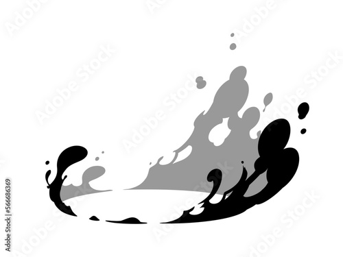 着地の衝撃_水飛沫のエフェクトのシルエット