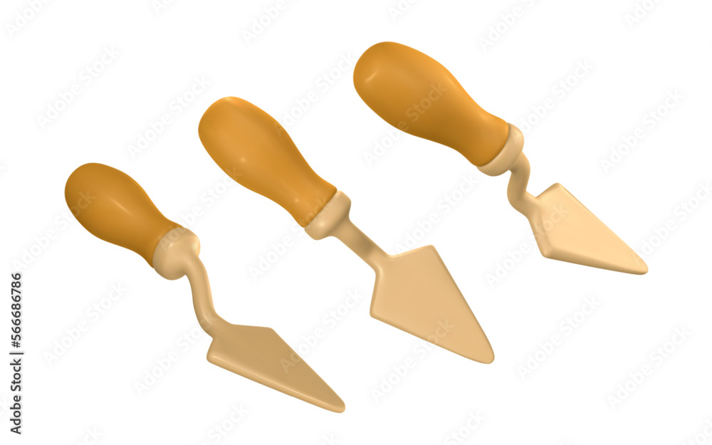 3d realistic palette knife in cartoon style. Vector illustration 3d realistic palette knife in cartoon style. Vector illustration