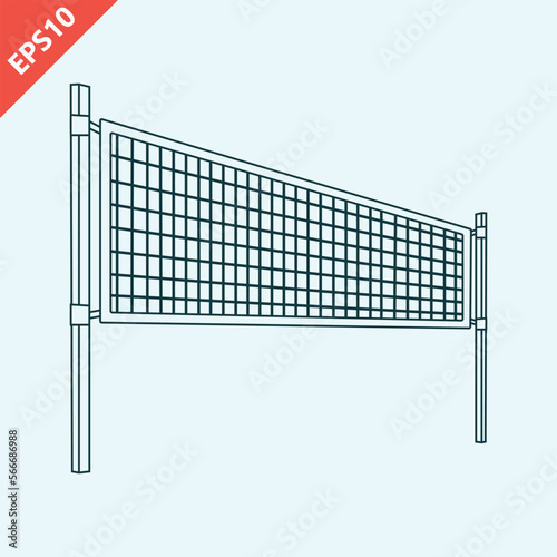 hand drawn sports net design vector flat isolated illustration