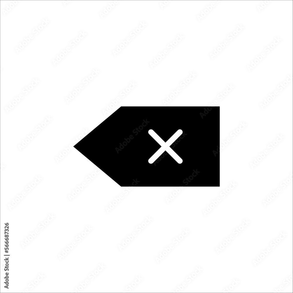 Fototapeta premium Delete icon, flat design style isolated on white background