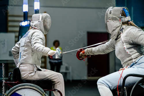 women fencer wheelchair fencing competition