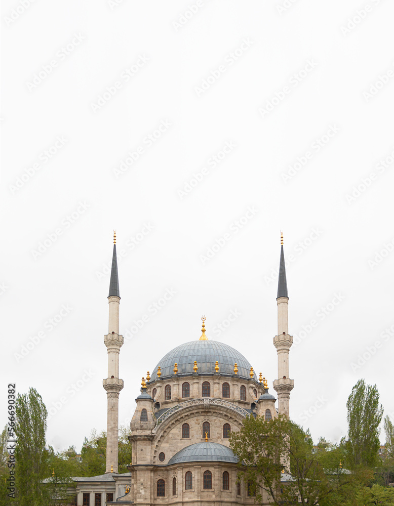 A mosque at white isolated background.