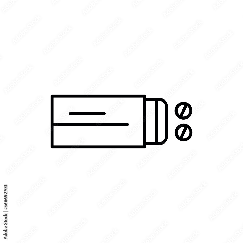 Aspirin color line icon. First aid. Aspirin color line icon. First aid.