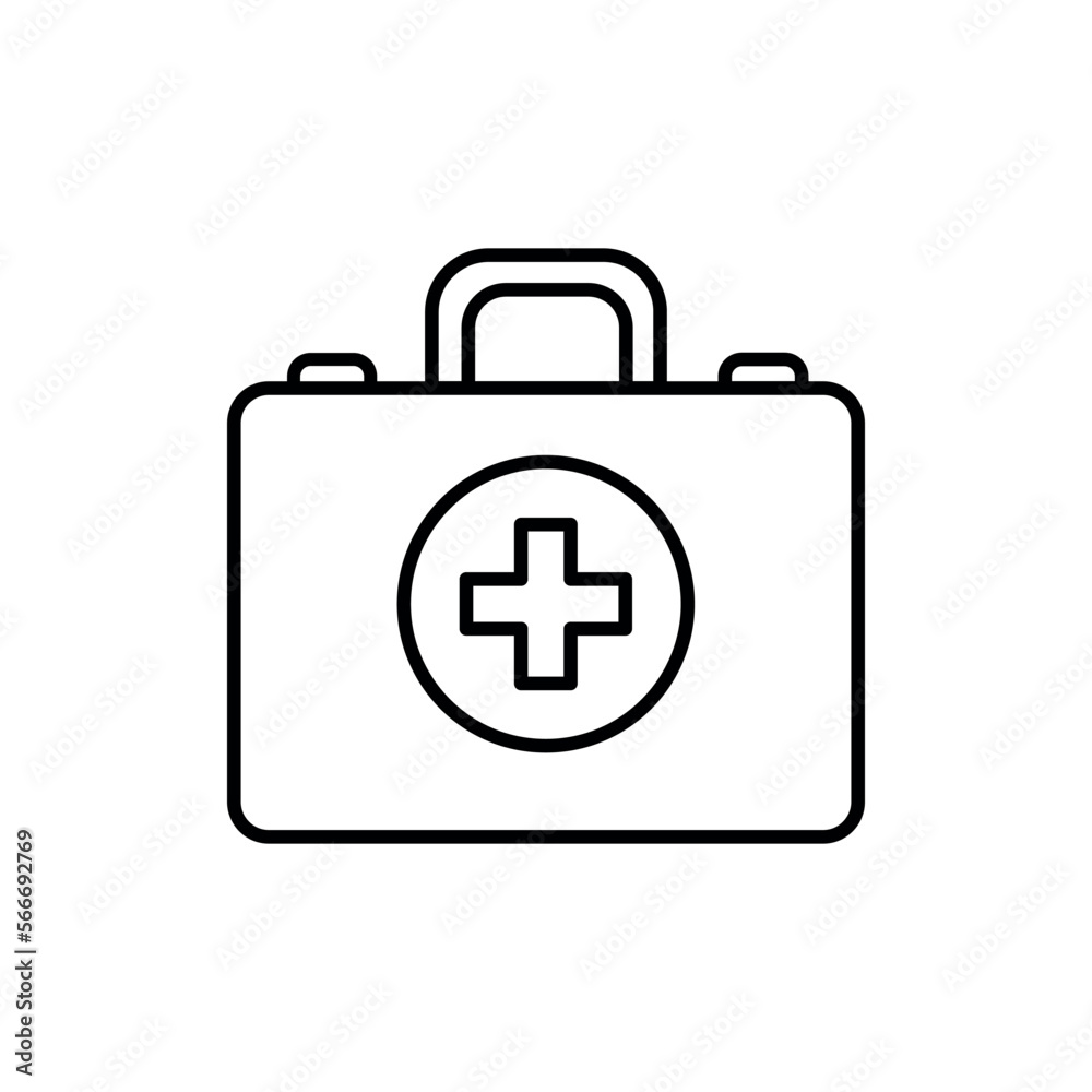 First aid box color line icon. First aid. First aid box color line icon. First aid.
