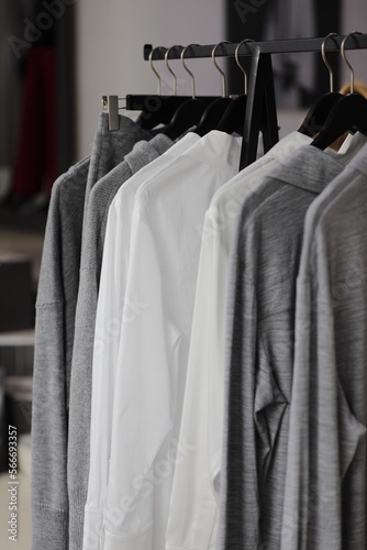 clothes on hangers