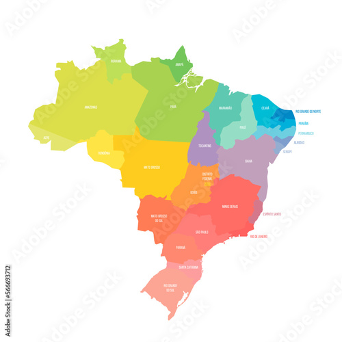 Brazil political map of administrative divisions