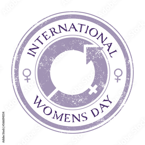 A grunge circle stamp for International Women's Day
