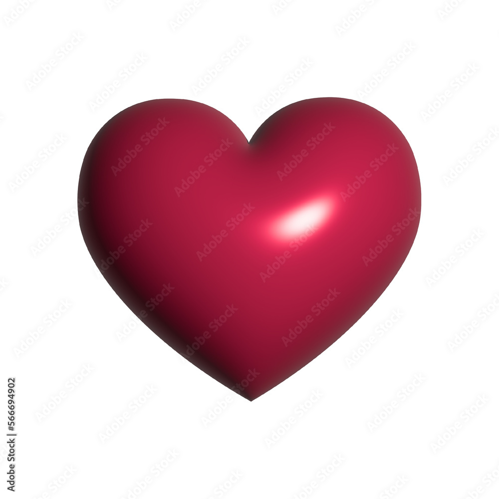 3d illustration: Red premium heart on white background 3d illustration: Red premium heart on white background