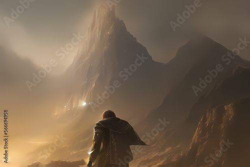 man and mountains