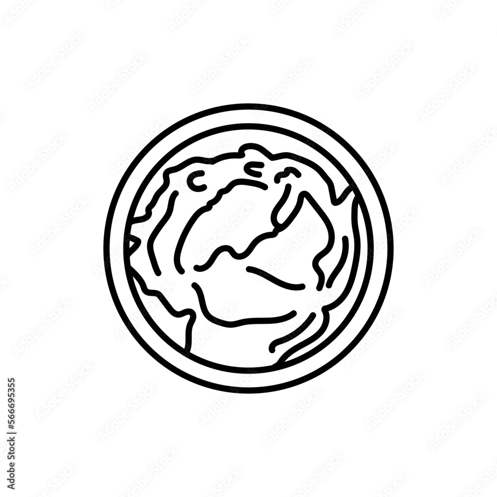Cream cheese black line icon. Dairy product. Cream cheese black line icon. Dairy product.