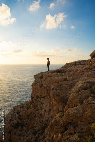Atardecer en acantilado  Formentera  Islas Baleares.