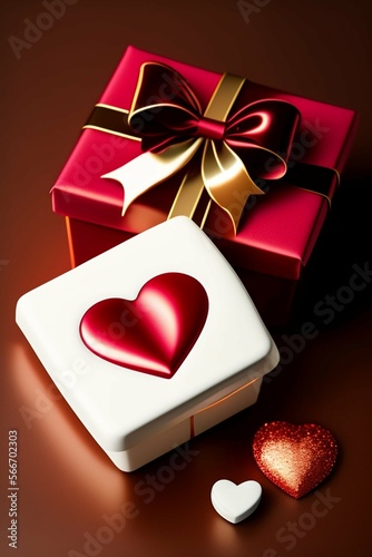 gift box, heart, romance, love, relationship, passion, Generative AI © Play