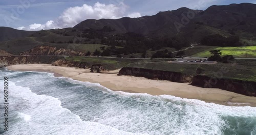 Montana State Beach in California. Located in the coastal region of California eight miles north of Half Moon Bay on State Route 1 in California, USA photo