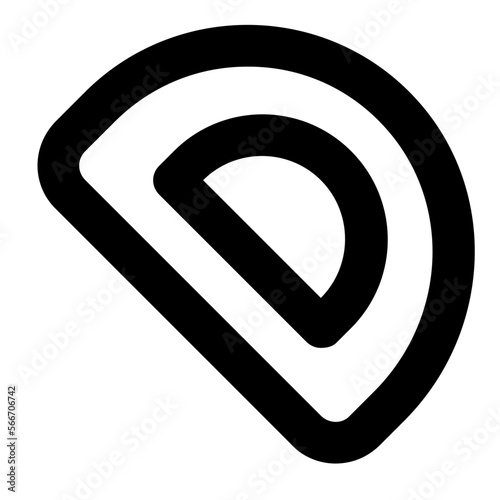 Protractor line icon