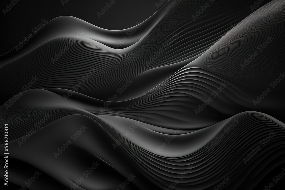 black silk background. Generative Ai black silk background. Generative Ai