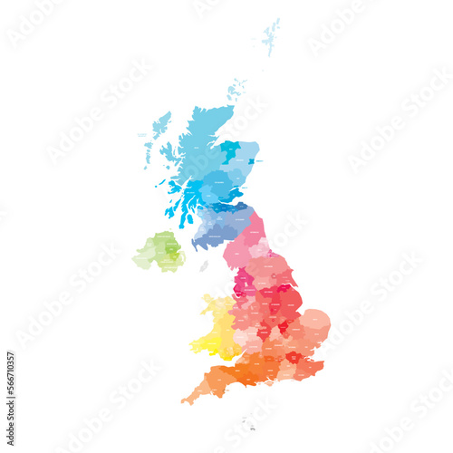 UK political map of administrative divisions