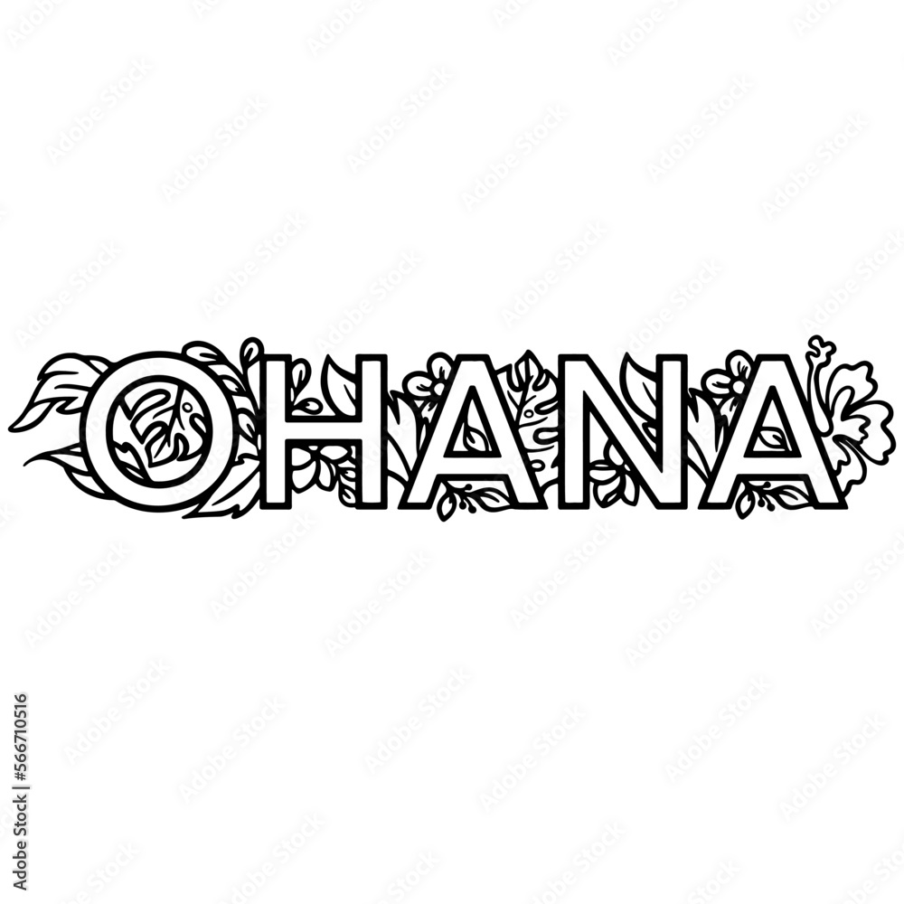 Φωτογραφία Hawaiian flowers hibiscus Floral words Aloha, Ohana Summer beach t-shirt design
