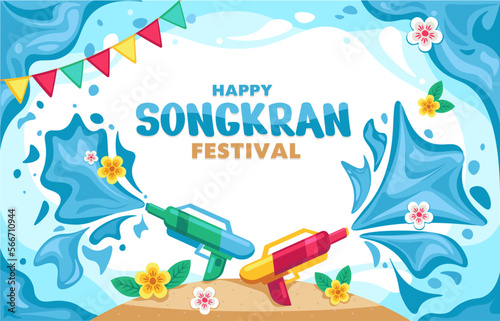 Happy Songkran Festival Illustration Artworks